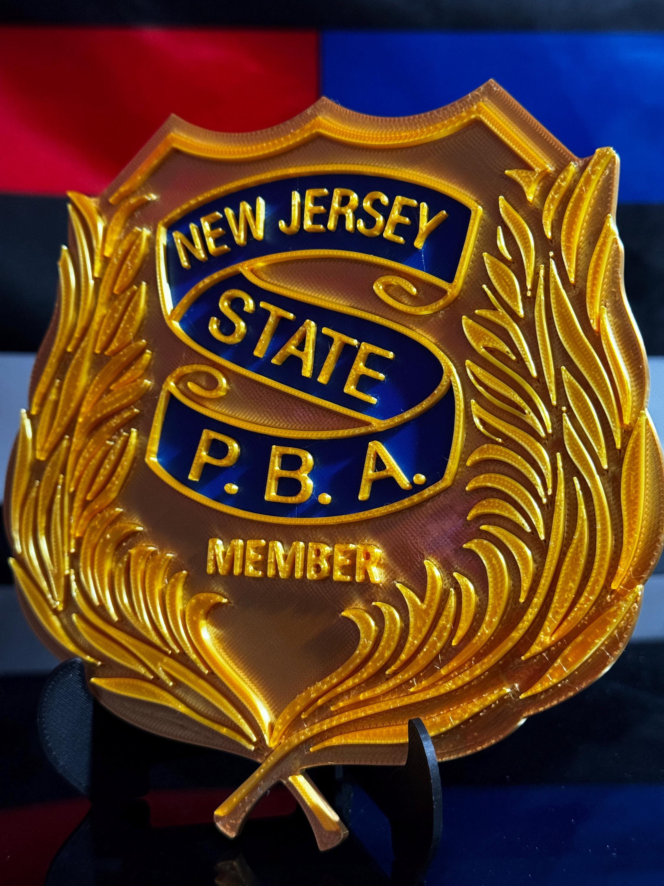 NJSPBA 3D Plaque | New Jersey State PBA Plaque with Stand | Standard or Member options