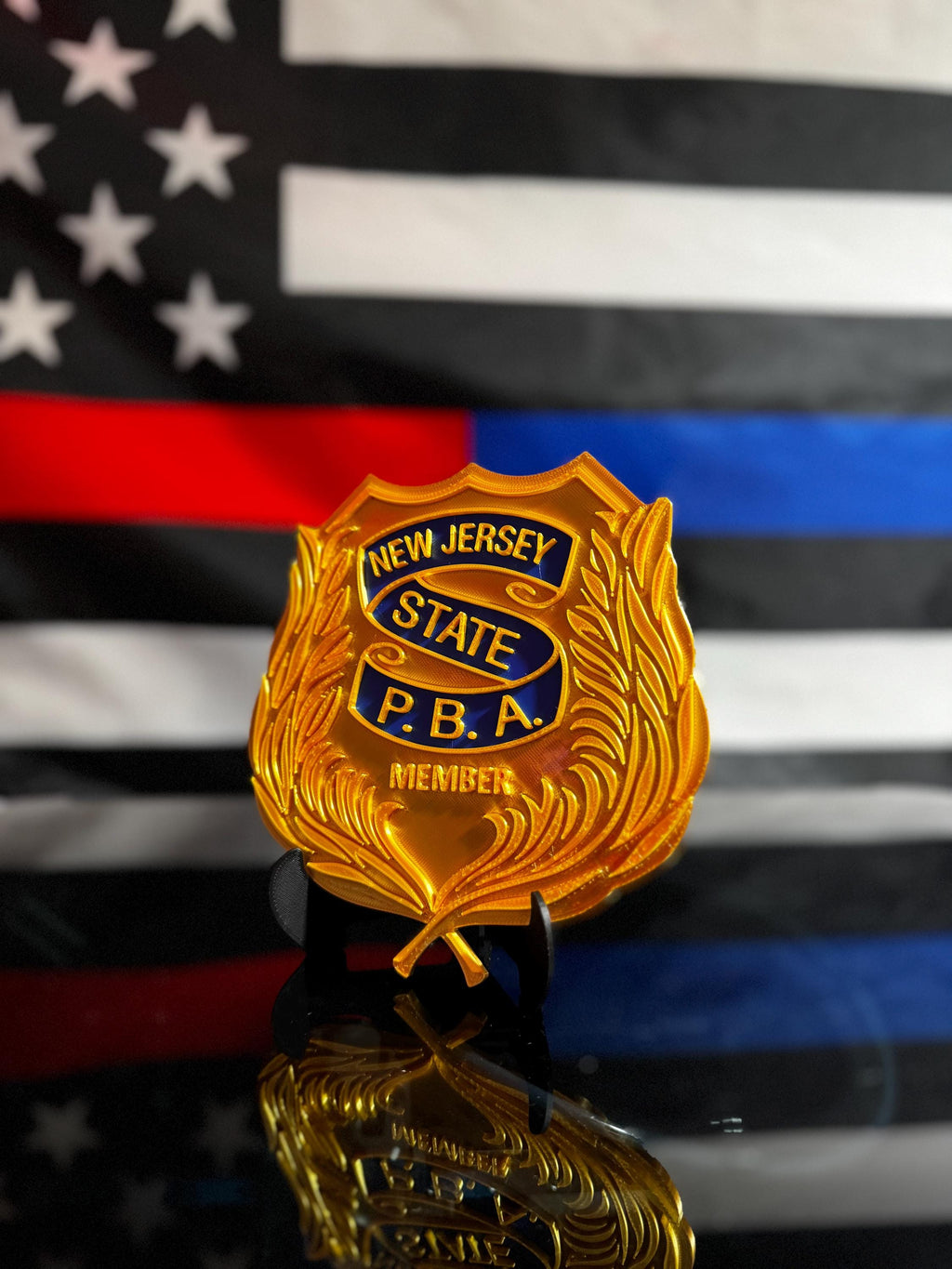 NJSPBA 3D Plaque | New Jersey State PBA Plaque with Stand | Standard or Member options