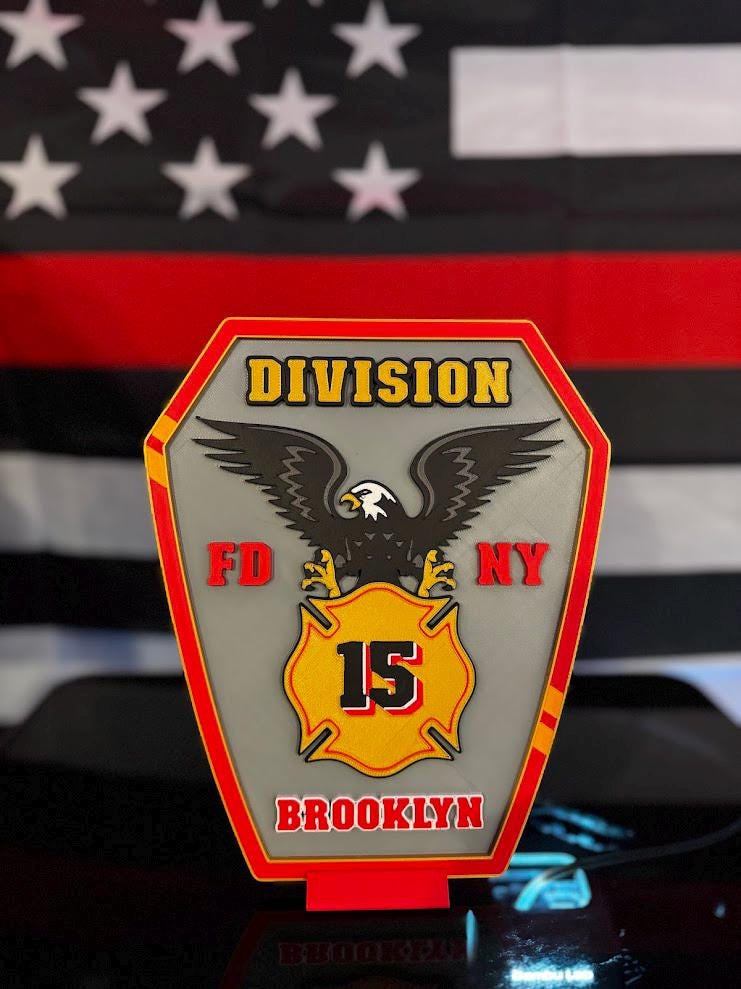 Custom 3D Printed Badge / Patch Replica | Fire, Police, EMS, Military Emblem Display