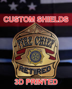 Custom Firefighter Helmet Shield Replica | 3D Display with Stand