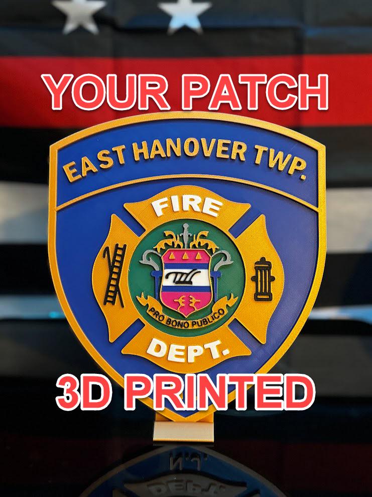 Custom 3D Printed Badge / Patch Replica | Fire, Police, EMS, Military Emblem Display
