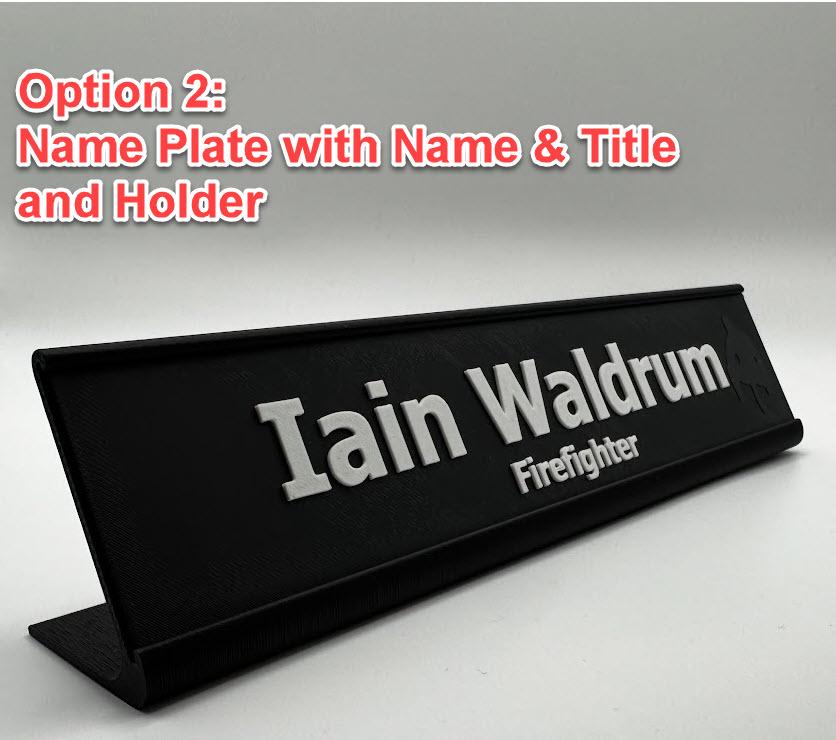 Custom Desk Name Plate with Logo | Personalized Office Sign | 3D Printed