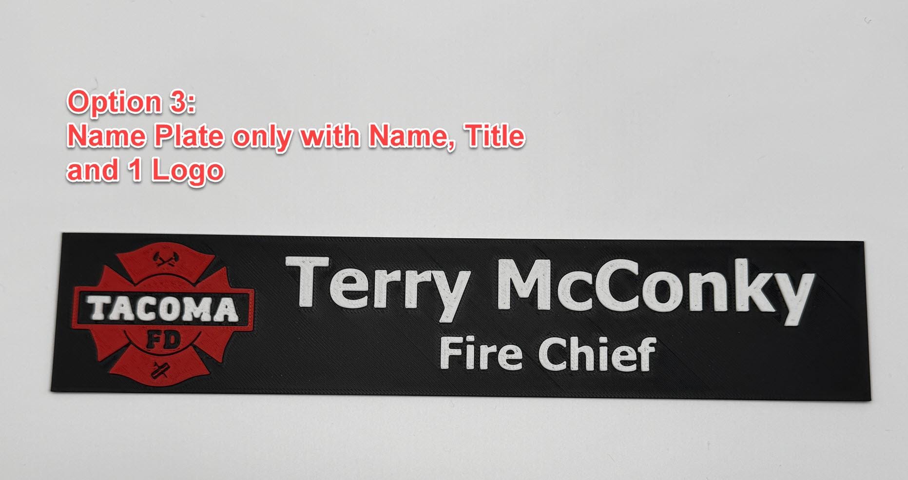 Custom Desk Name Plate with Logo | Personalized Office Sign | 3D Printed