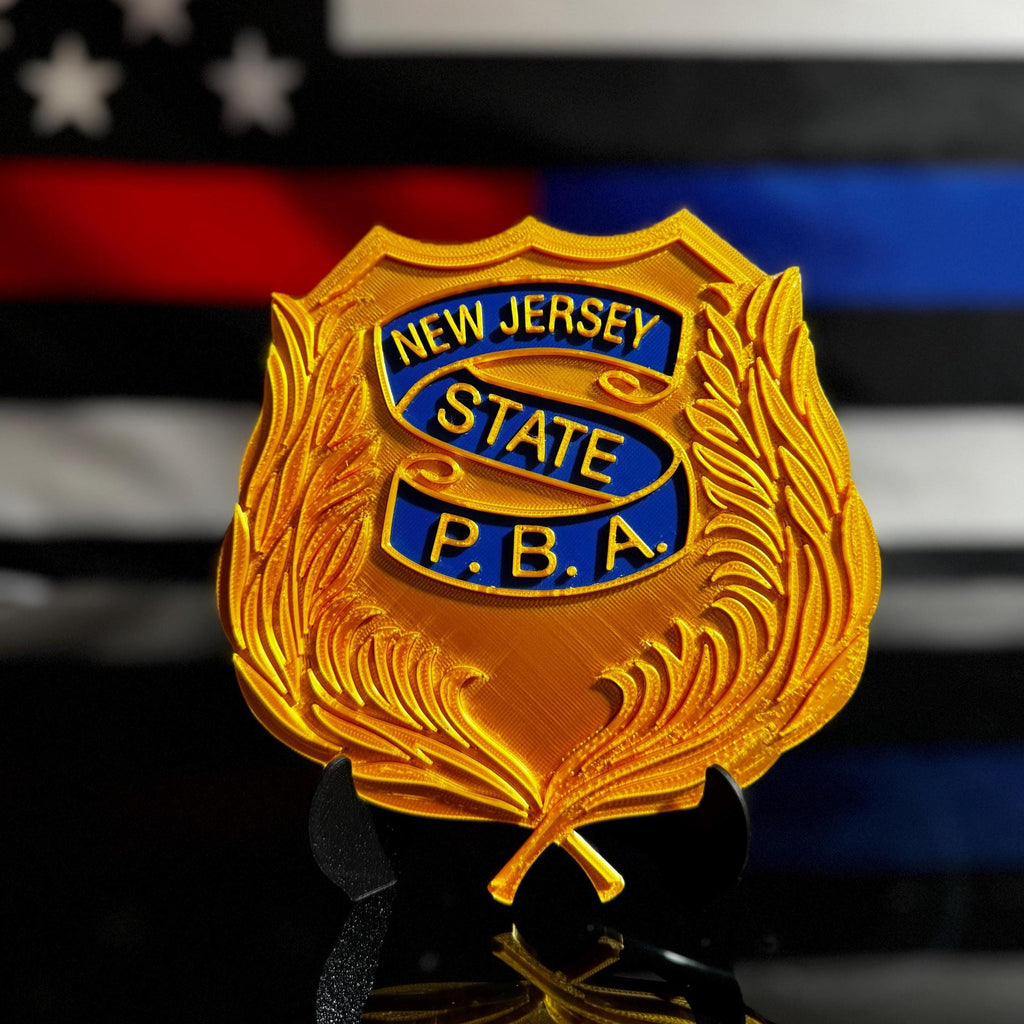 NJSPBA 3D Plaque | New Jersey State PBA Plaque with Stand | Standard or Member options