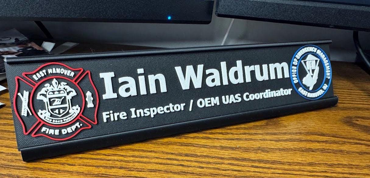 Custom Desk Name Plate with Logo | Personalized Office Sign | 3D Printed