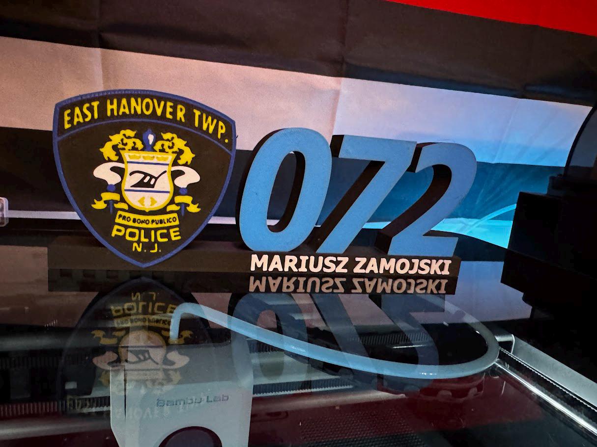 Custom 3D Printed Public Safety Desk Display: Personalized Fire, Police, EMS Gift