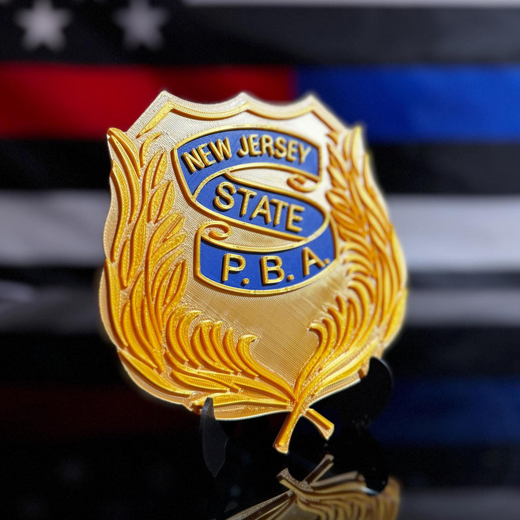 NJSPBA 3D Plaque | New Jersey State PBA Plaque with Stand | Standard or Member options