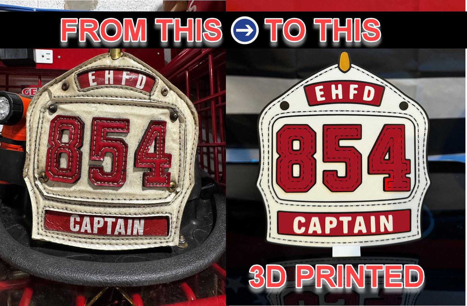 Custom 3D-Printed Firefighter Shield Replica – YOUR Shield 3D Printed for Display