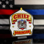 Custom Firefighter Helmet Shield Replica | 3D Display with Stand