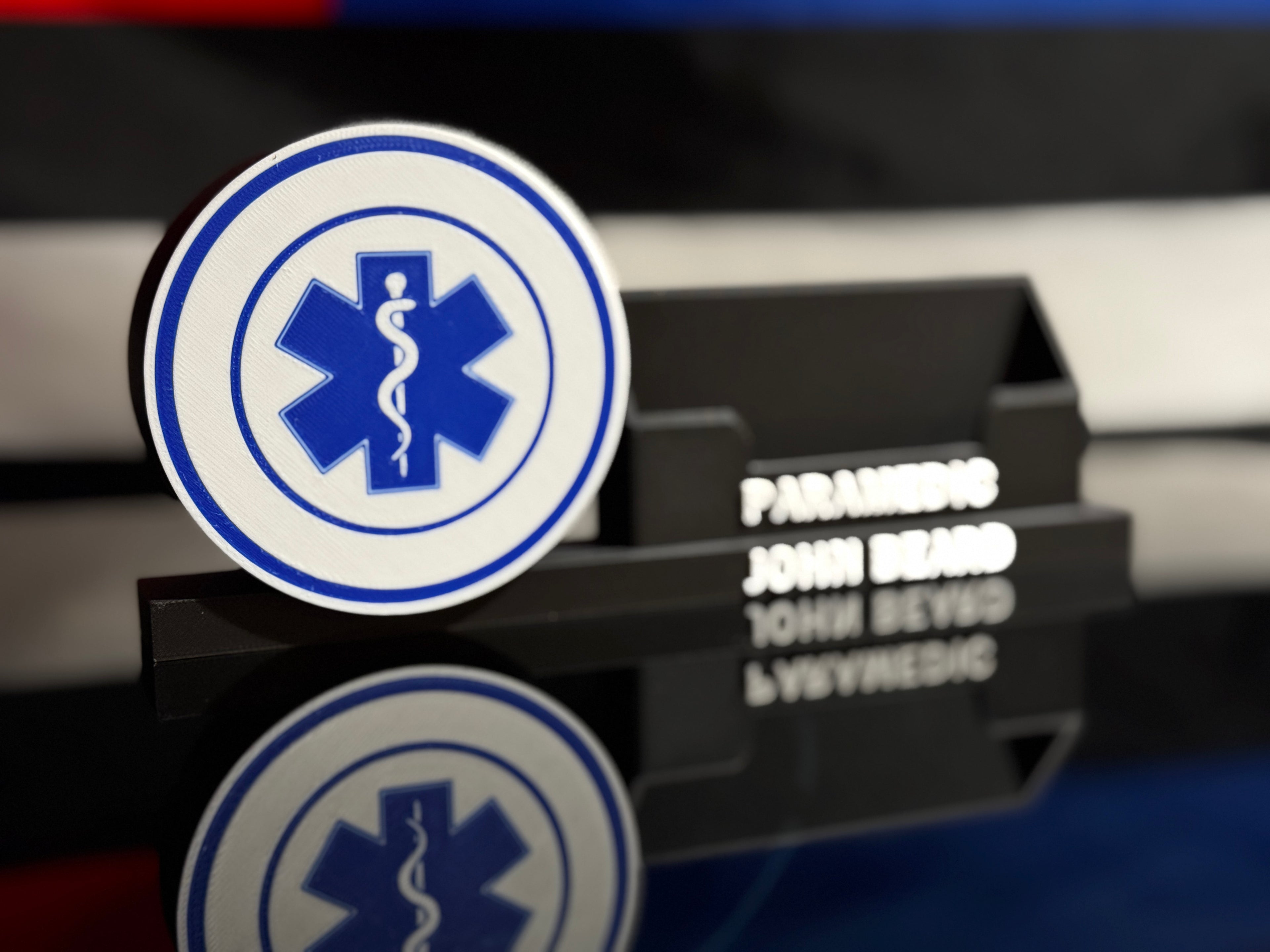 Custom 3D Logo Desk Display | Personalized Name & Pen Card Holder
