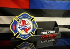 Custom Desk Display | Full Color Raised Logo, Nameplate, Pen and Card Holder