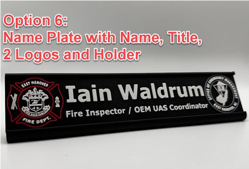 Custom Desk Name Plate with Logo | Personalized Office Sign | 3D Printed