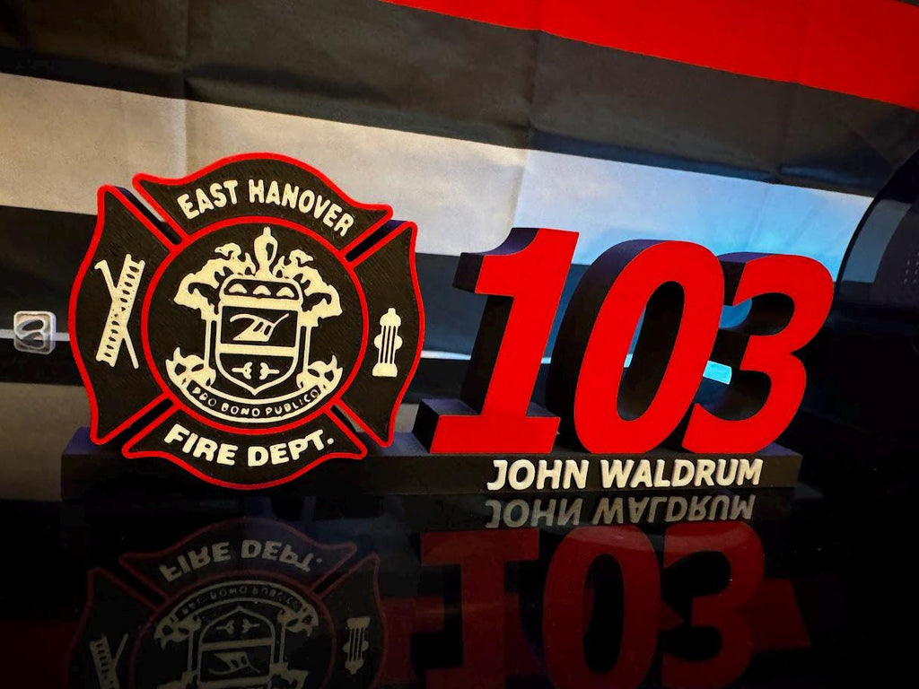 Custom 3D Printed Public Safety Desk Display: Personalized Fire, Police, EMS Gift