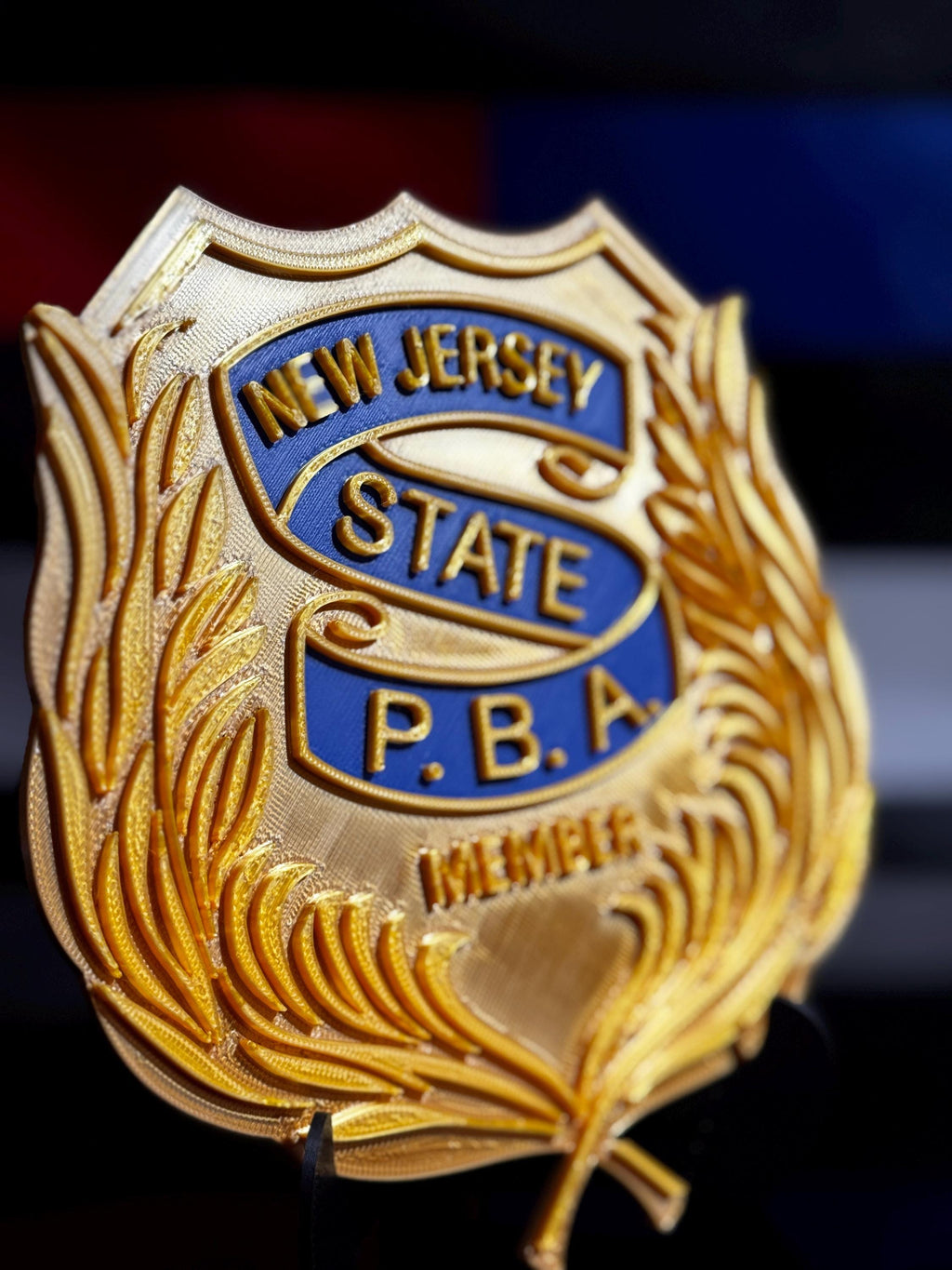 NJSPBA 3D Plaque | New Jersey State PBA Plaque with Stand | Standard or Member options