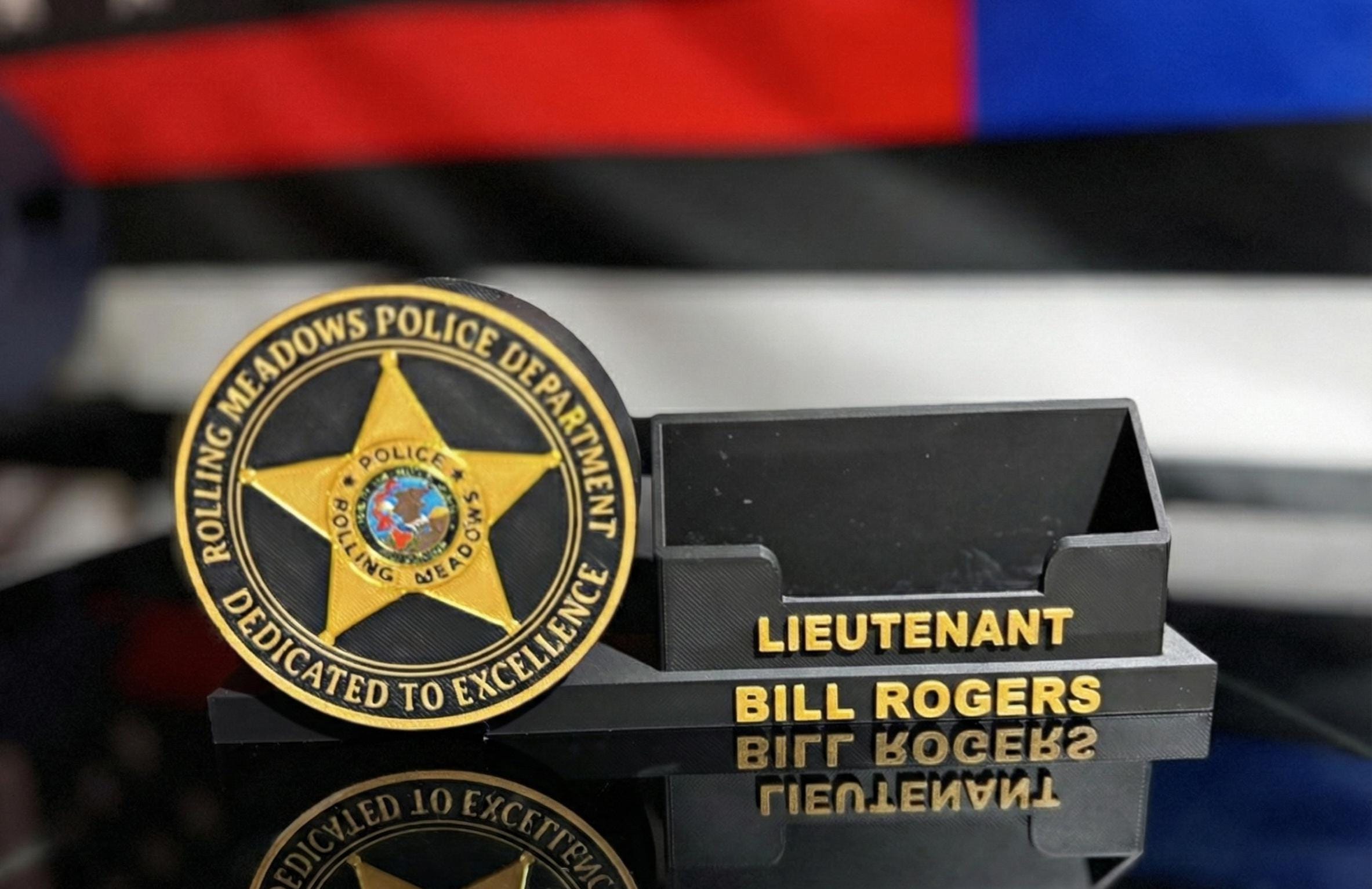 Custom 3D Logo Desk Display | Personalized Name & Pen Card Holder