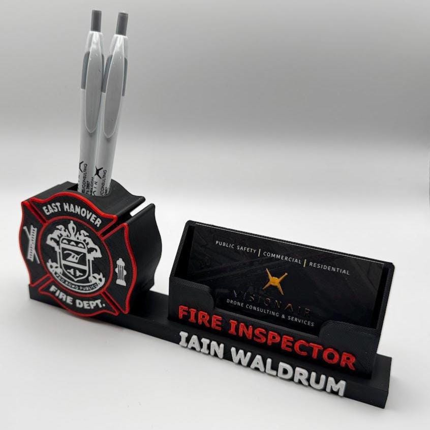 Custom 3D Logo Desk Display | Personalized Name & Pen Card Holder