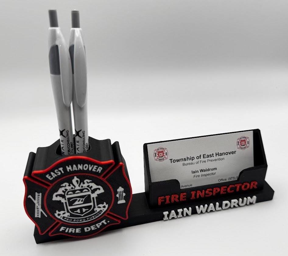Custom 3D Logo Desk Display | Personalized Name & Pen Card Holder