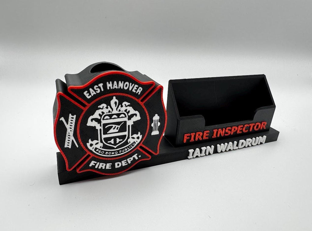 Custom 3D Logo Desk Display | Personalized Name & Pen Card Holder