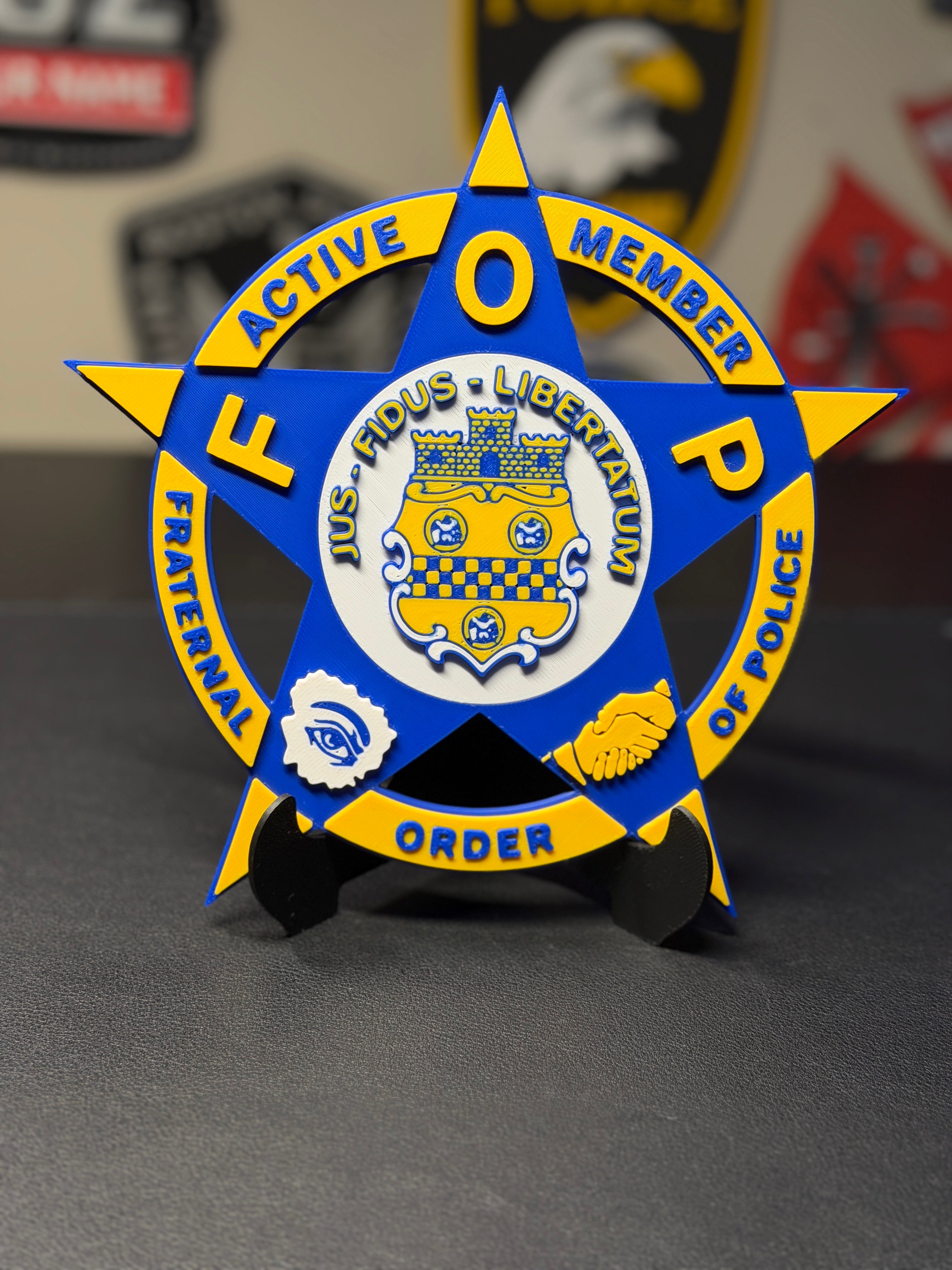 FOP 3D Plaque | Fraternal Order of Police Display with Stand