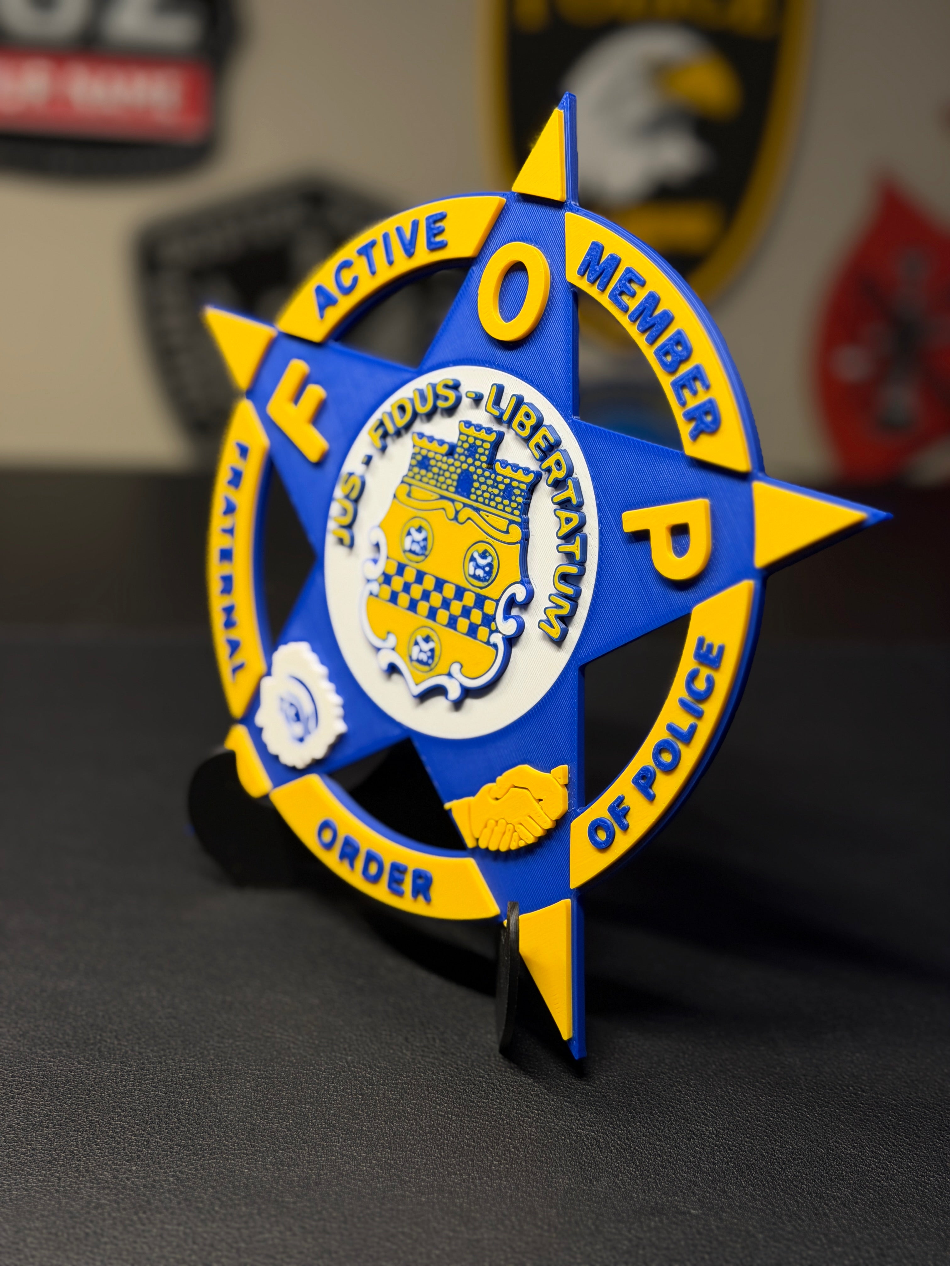 FOP 3D Plaque | Fraternal Order of Police Display with Stand