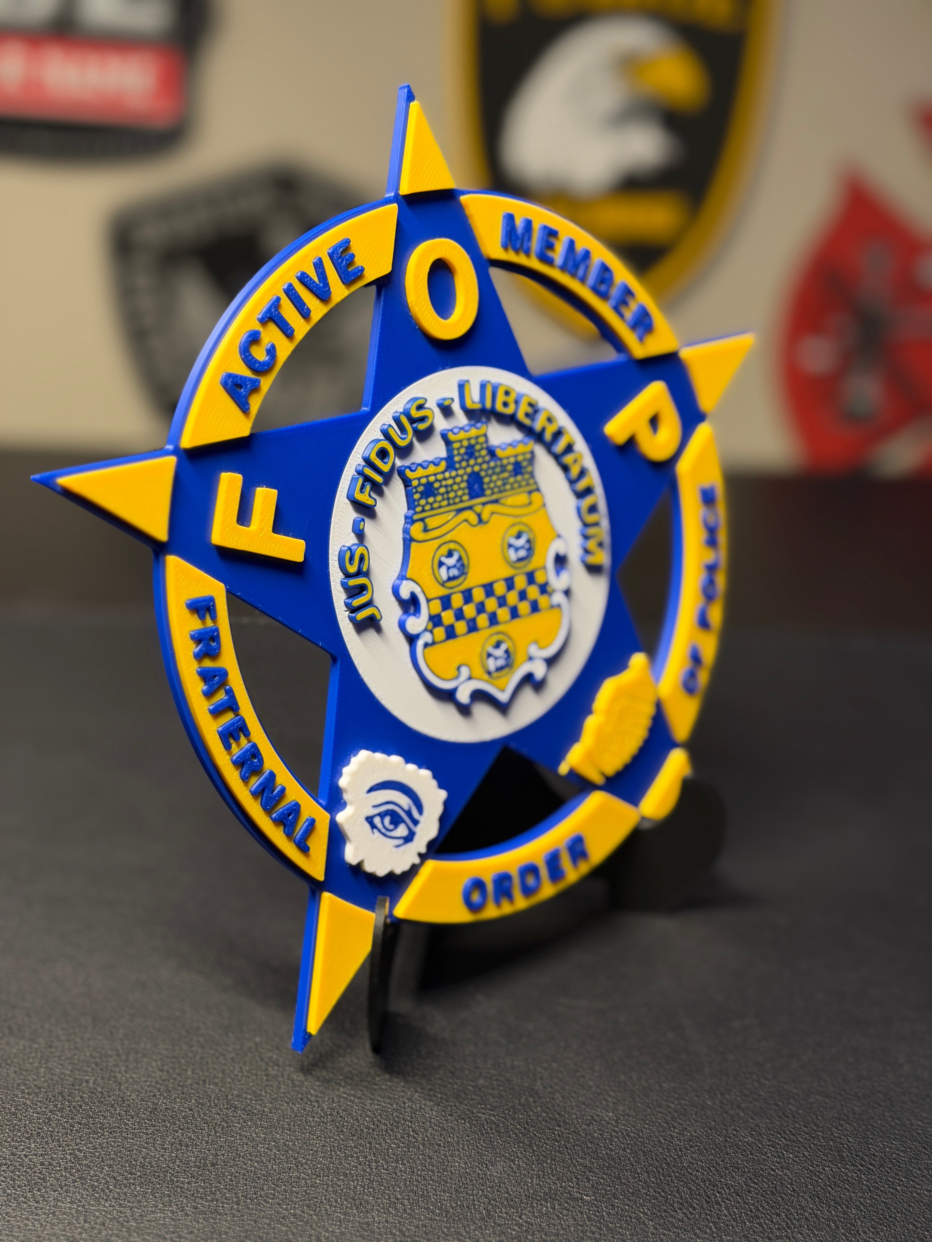 FOP 3D Plaque | Fraternal Order of Police Display with Stand