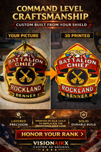 Custom Firefighter Helmet Shield Replica | 3D Display with Stand