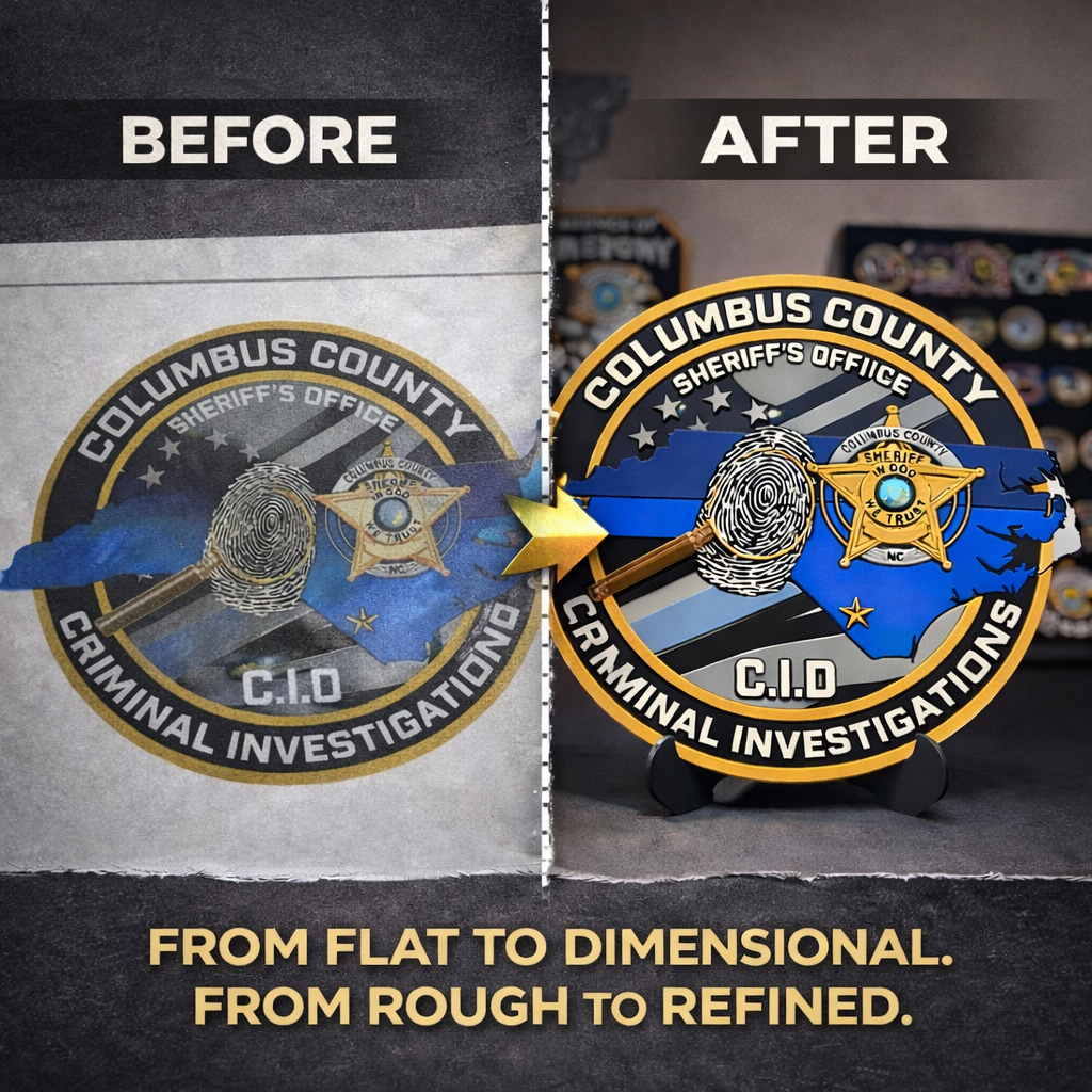 Custom 3D Printed Plaque From Your Patch, Badge or Logo