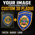 Custom 3D Printed Badge Patch Logo Plaque | Personalized First Responder Retirement Gift