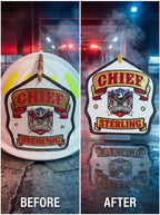 Custom Firefighter Helmet Shield Replica | 3D Display with Stand