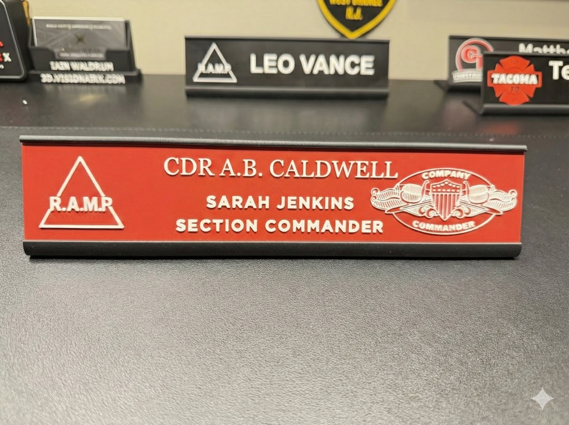 Custom Desk Name Plate with Logo | Personalized Office Sign | 3D Printed