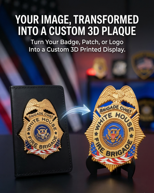 Custom 3D Printed Plaque From Your Patch, Badge or Logo