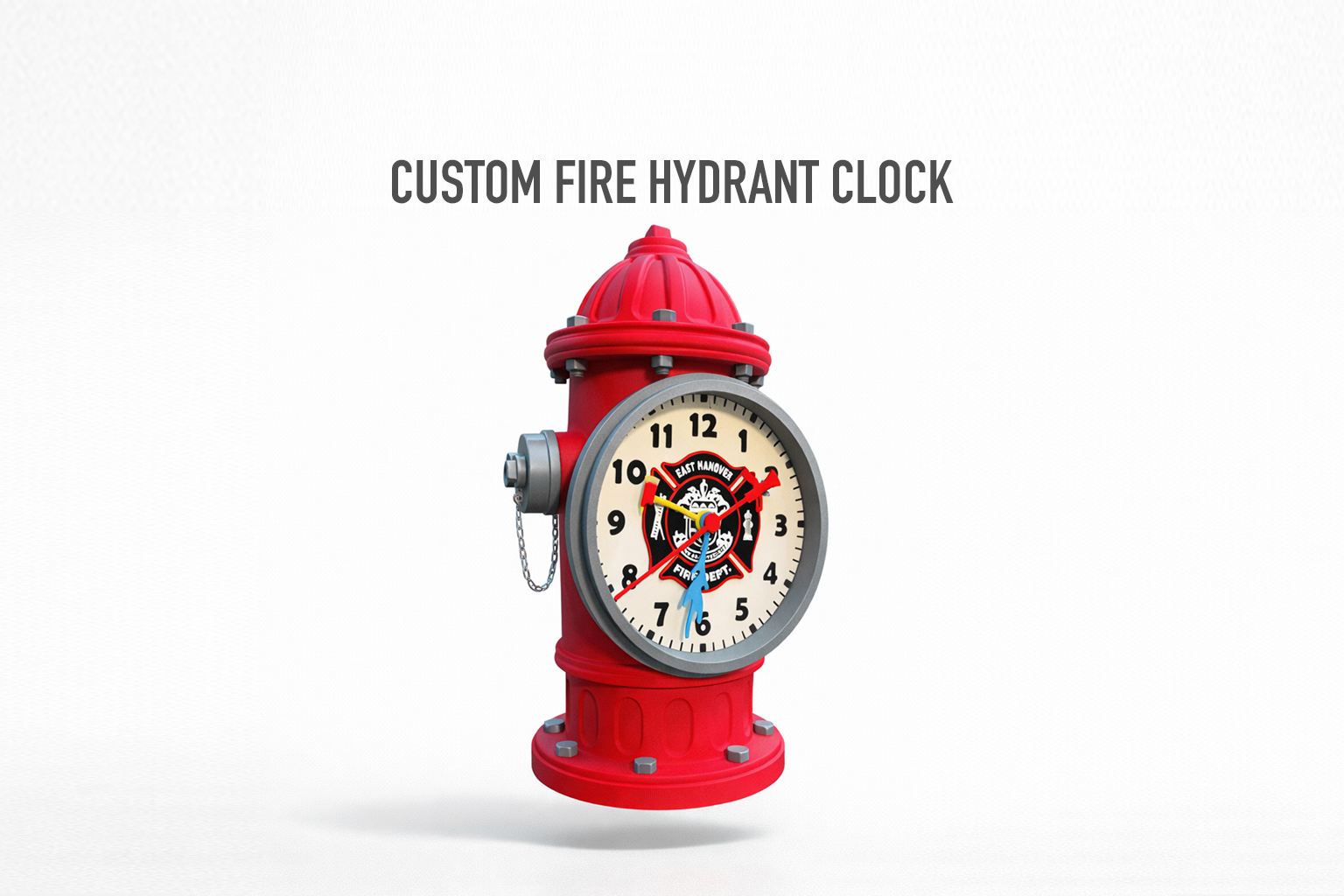 Custom Fire Hydrant Clock: Firefighter Gift, Personalized Maltese Dial
