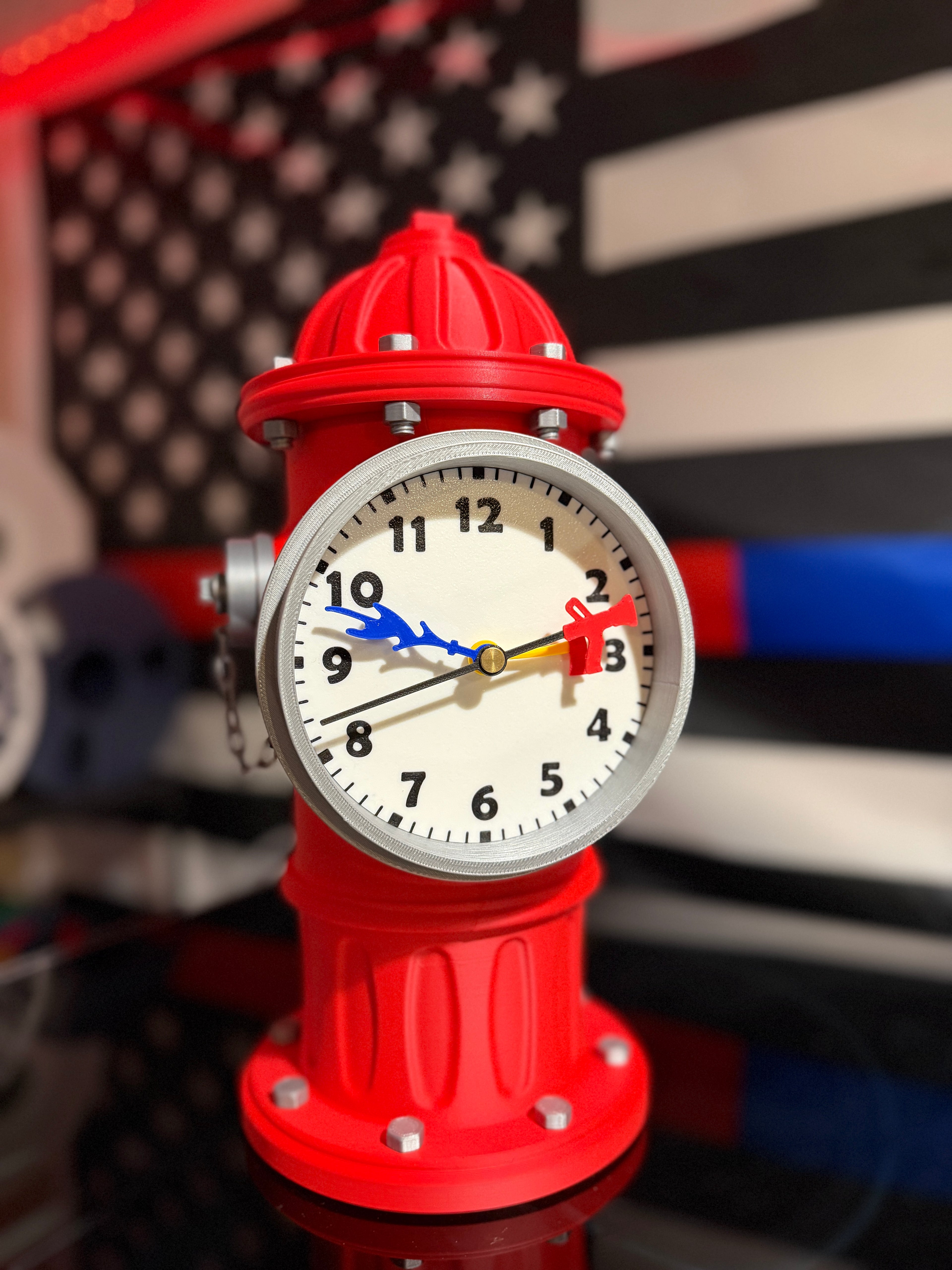 Custom Fire Hydrant Clock: Firefighter Gift, Personalized Maltese Dial