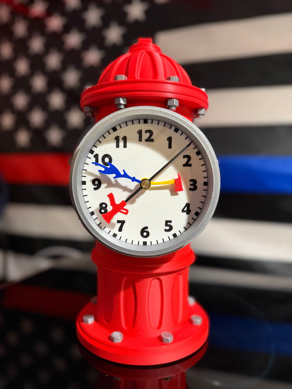 Custom Fire Hydrant Clock: Firefighter Gift, Personalized Maltese Dial