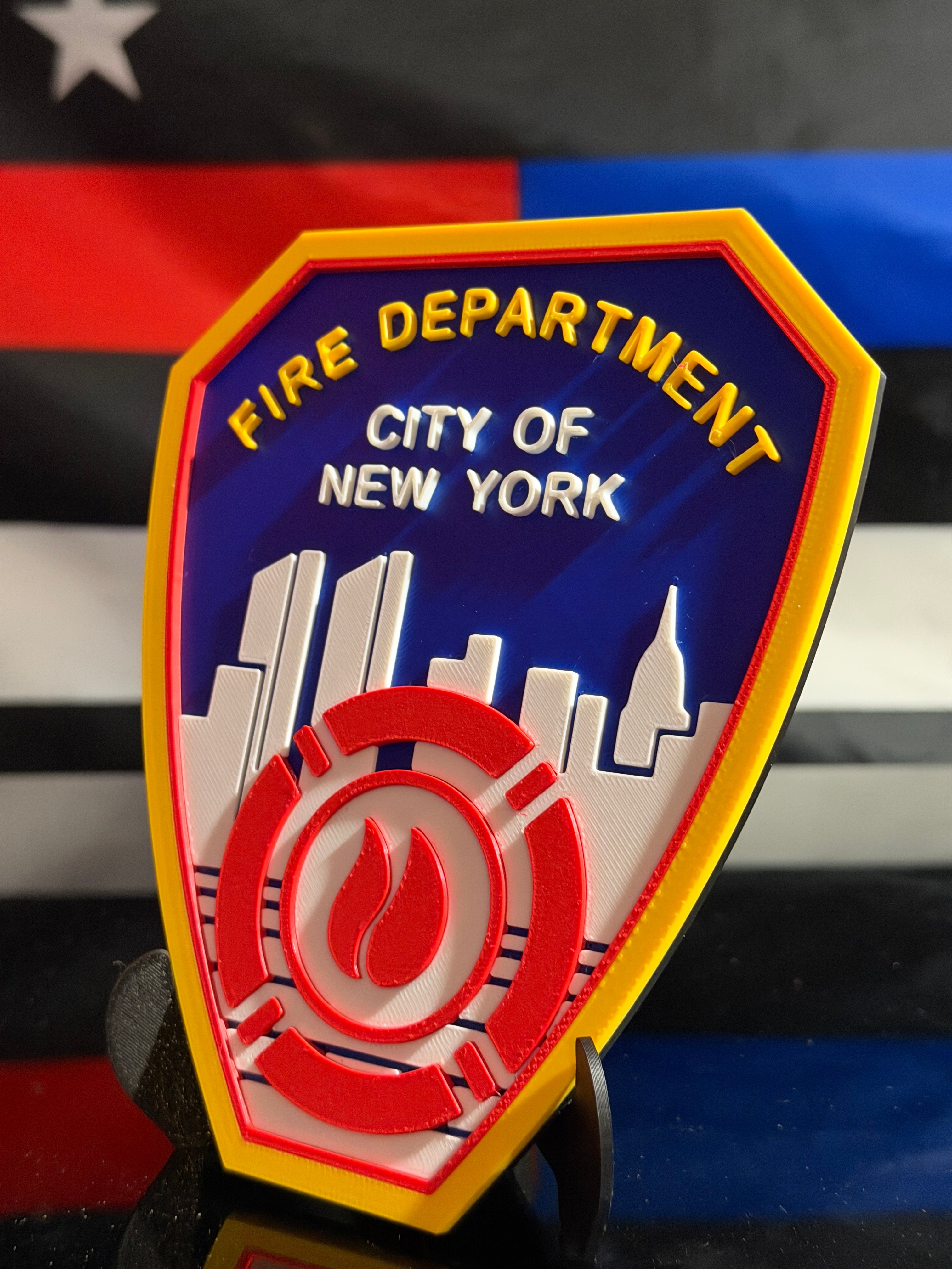 FDNY Patch 3D Plaque | Firefighter Gift, Desk Display