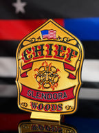 Custom Firefighter Helmet Shield Replica | 3D Display with Stand