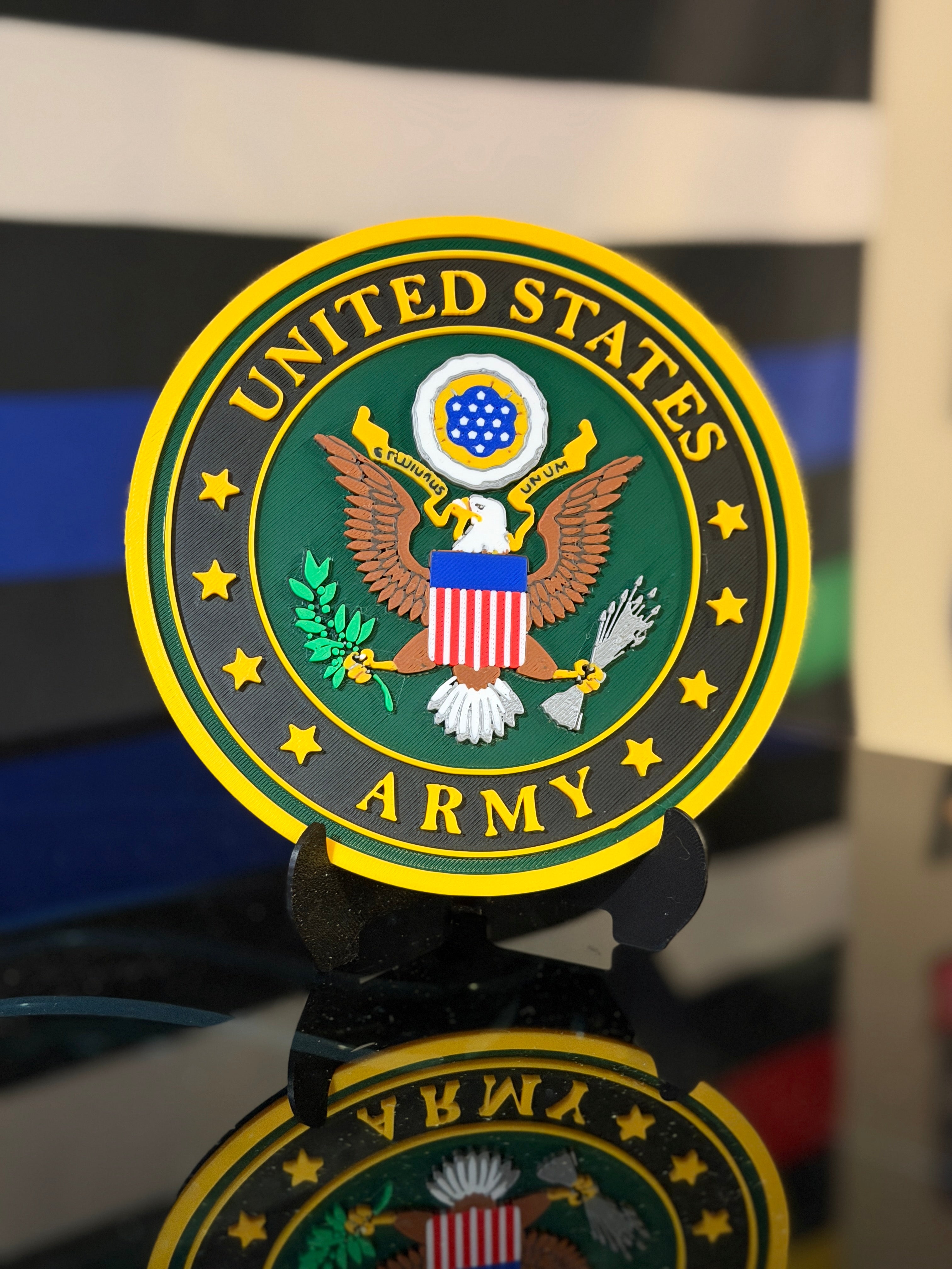 United States Army 3D Printed Seal Plaque