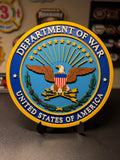 United States Department of War 3D Plaque with Stand and Wall Mount Decorative Military Display