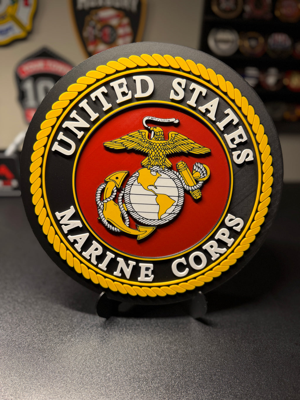 United States Marine Corps 3D Plaque with Stand and Wall Mount Decorative Military Display