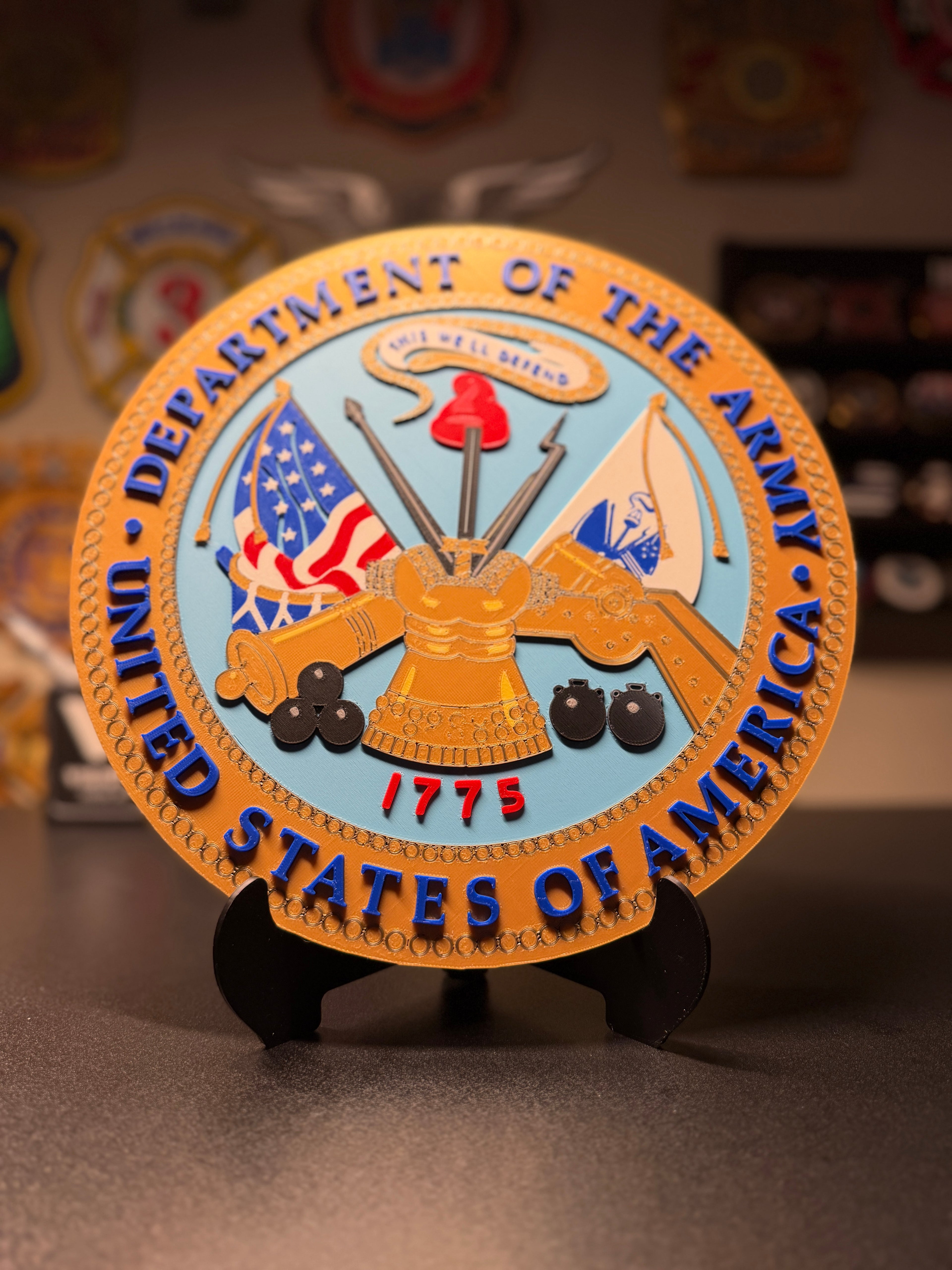 United States Department of the Army 3D Plaque with Stand and Wall Mount Decorative Military Display