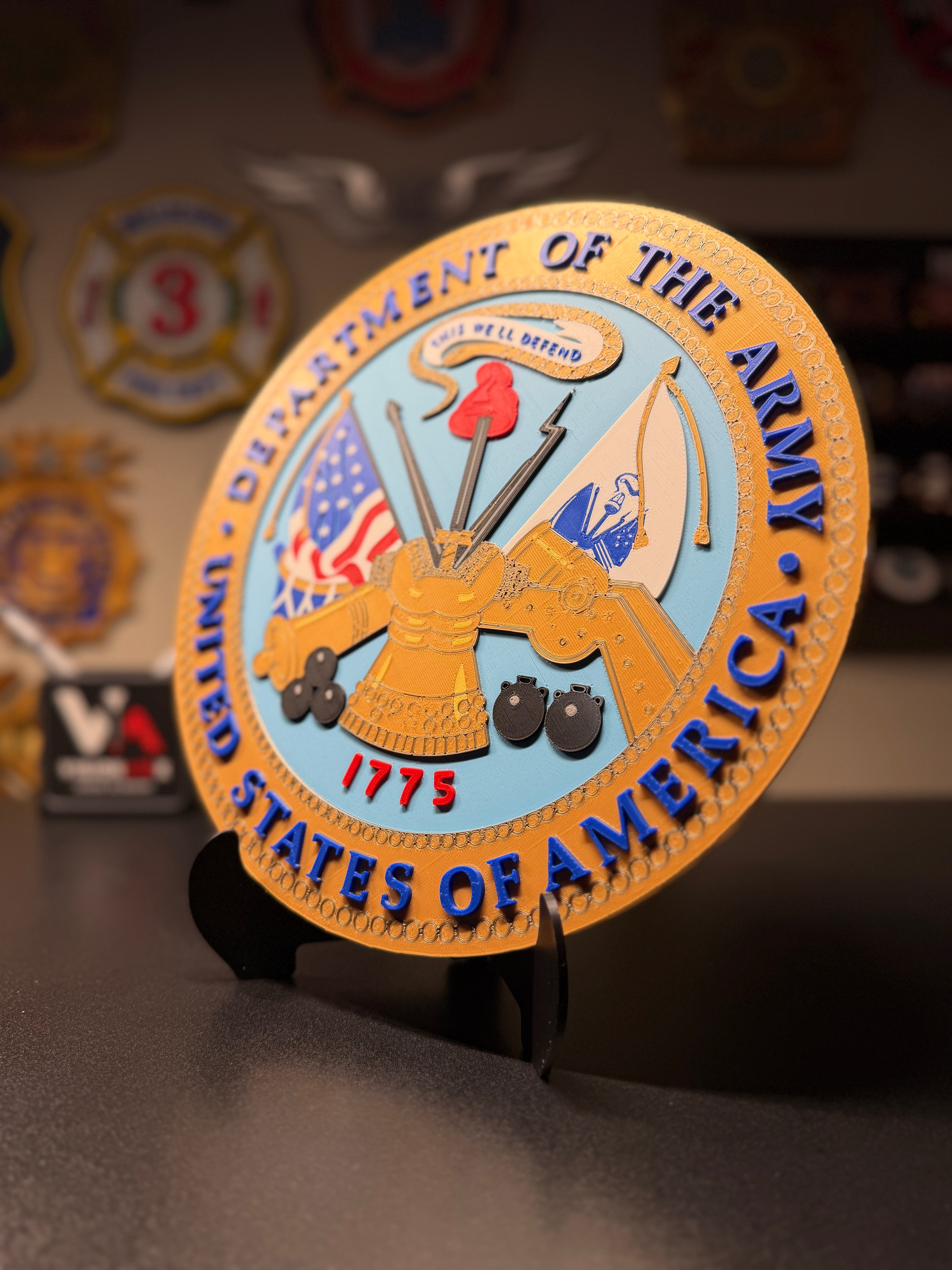 United States Department of the Army 3D Plaque with Stand and Wall Mount Decorative Military Display