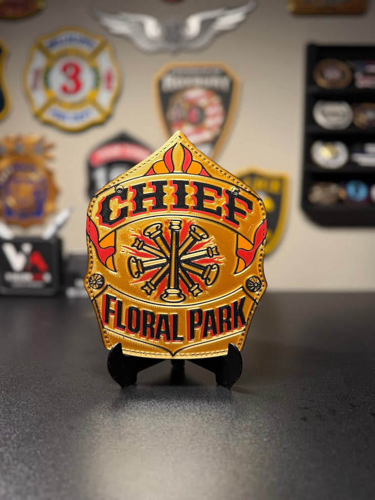 Custom 3D-Printed Firefighter Shield Replica – YOUR Shield 3D Printed for Display