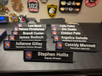 Custom Desk Nameplate With Holder | Optional Full Color Raised Logo