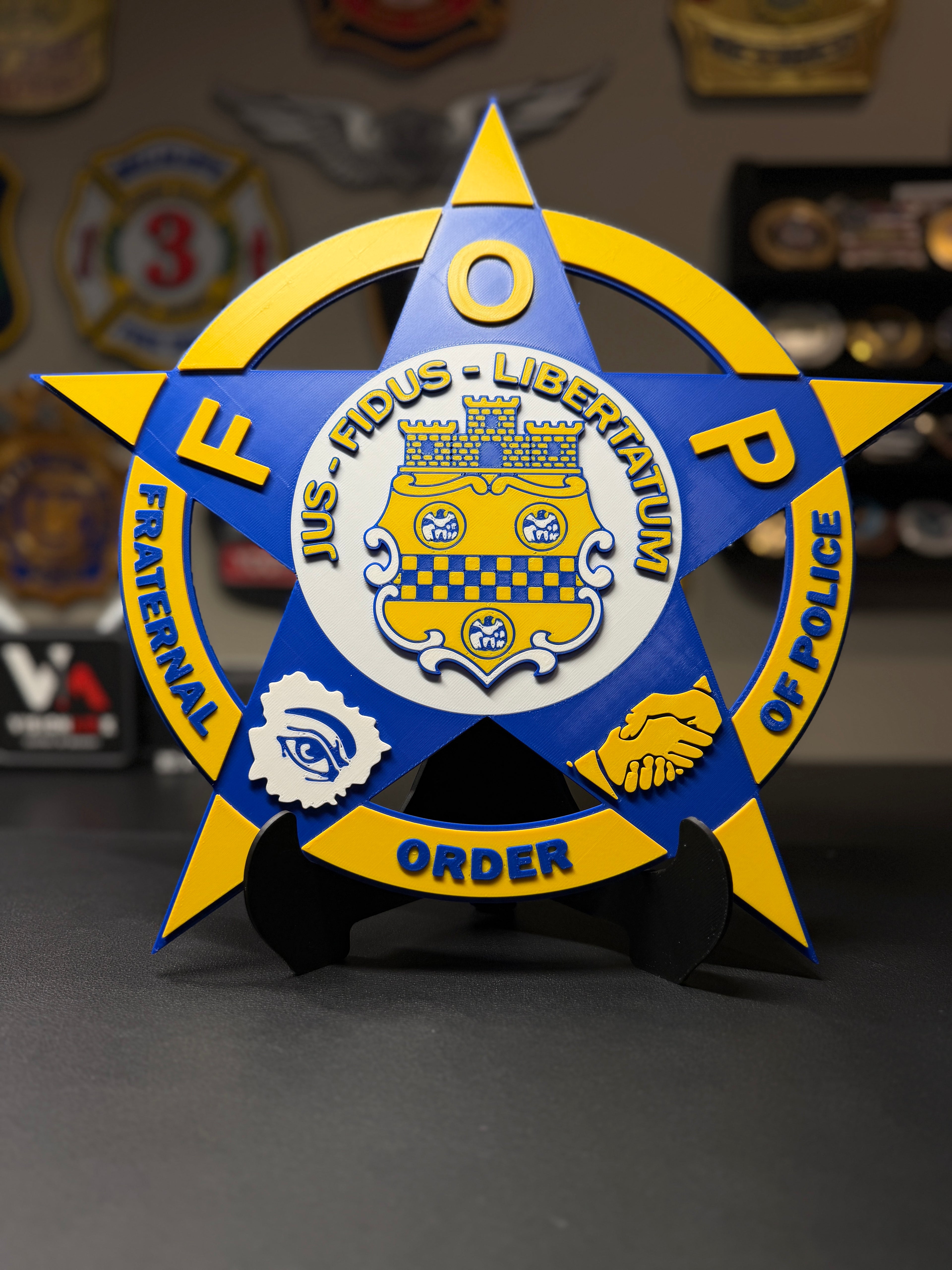 FOP 3D Plaque | Fraternal Order of Police Display with Stand