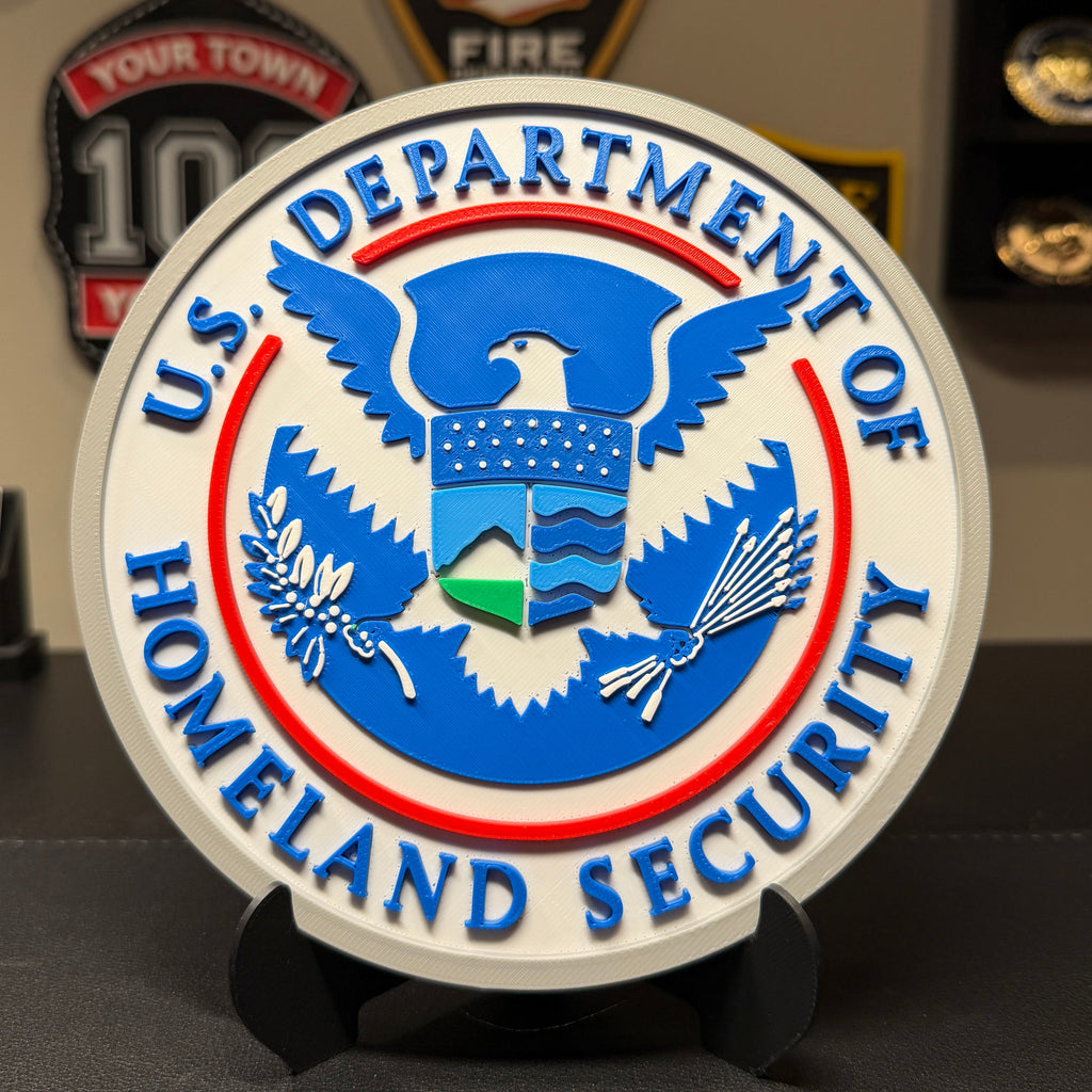U.S. Department of Homeland Security 3D Plaque | DHS Seal Sign | Desk Display with Stand