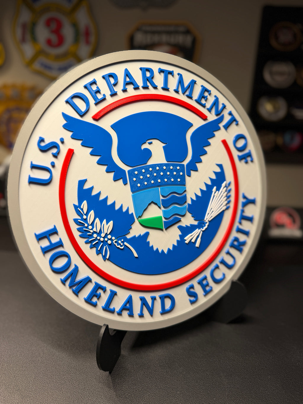 U.S. Department of Homeland Security 3D Plaque | DHS Seal Sign | Desk Display with Stand