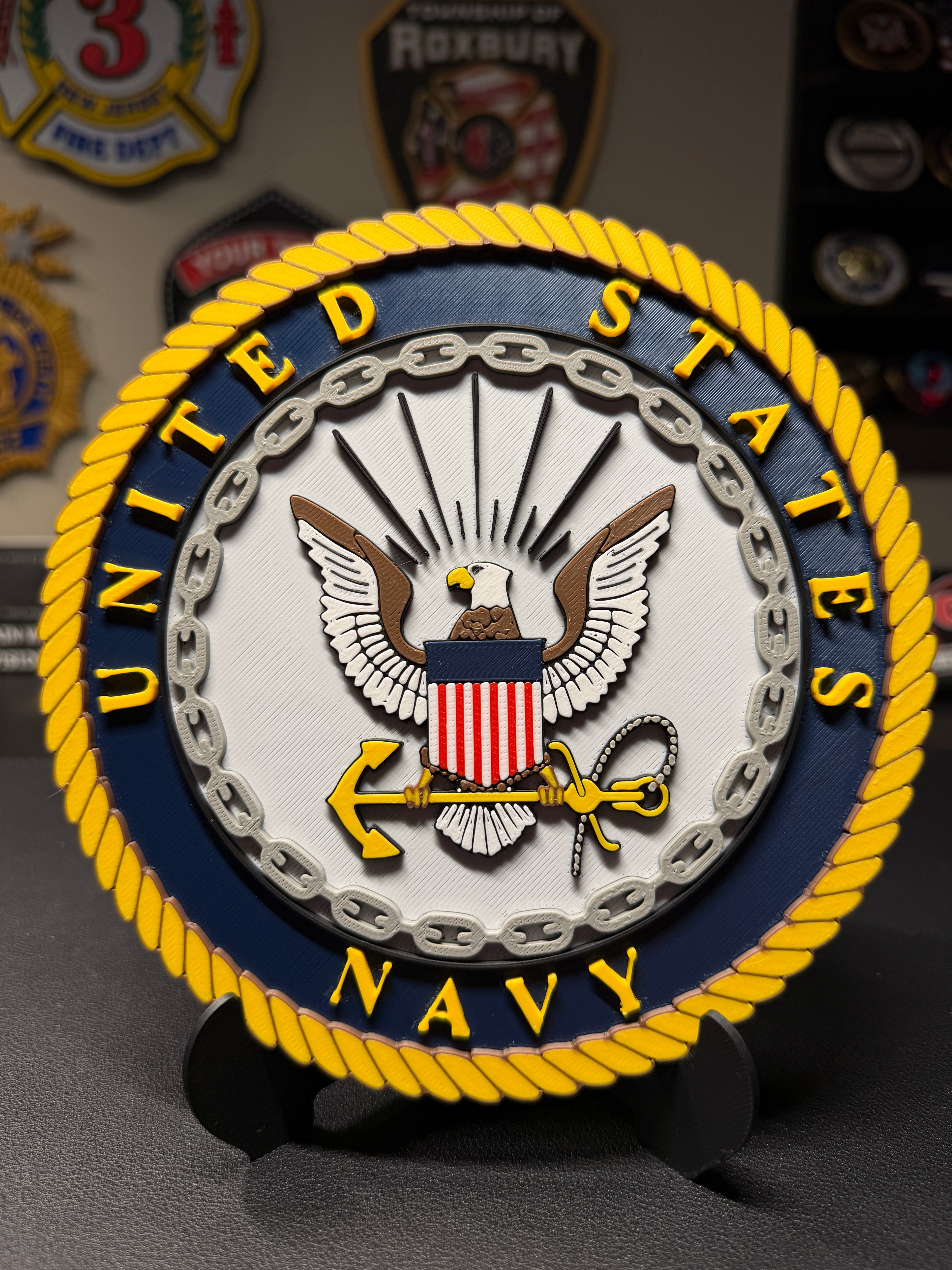 United States Navy 3D Plaque with Stand and Wall Mount Decorative Military Display