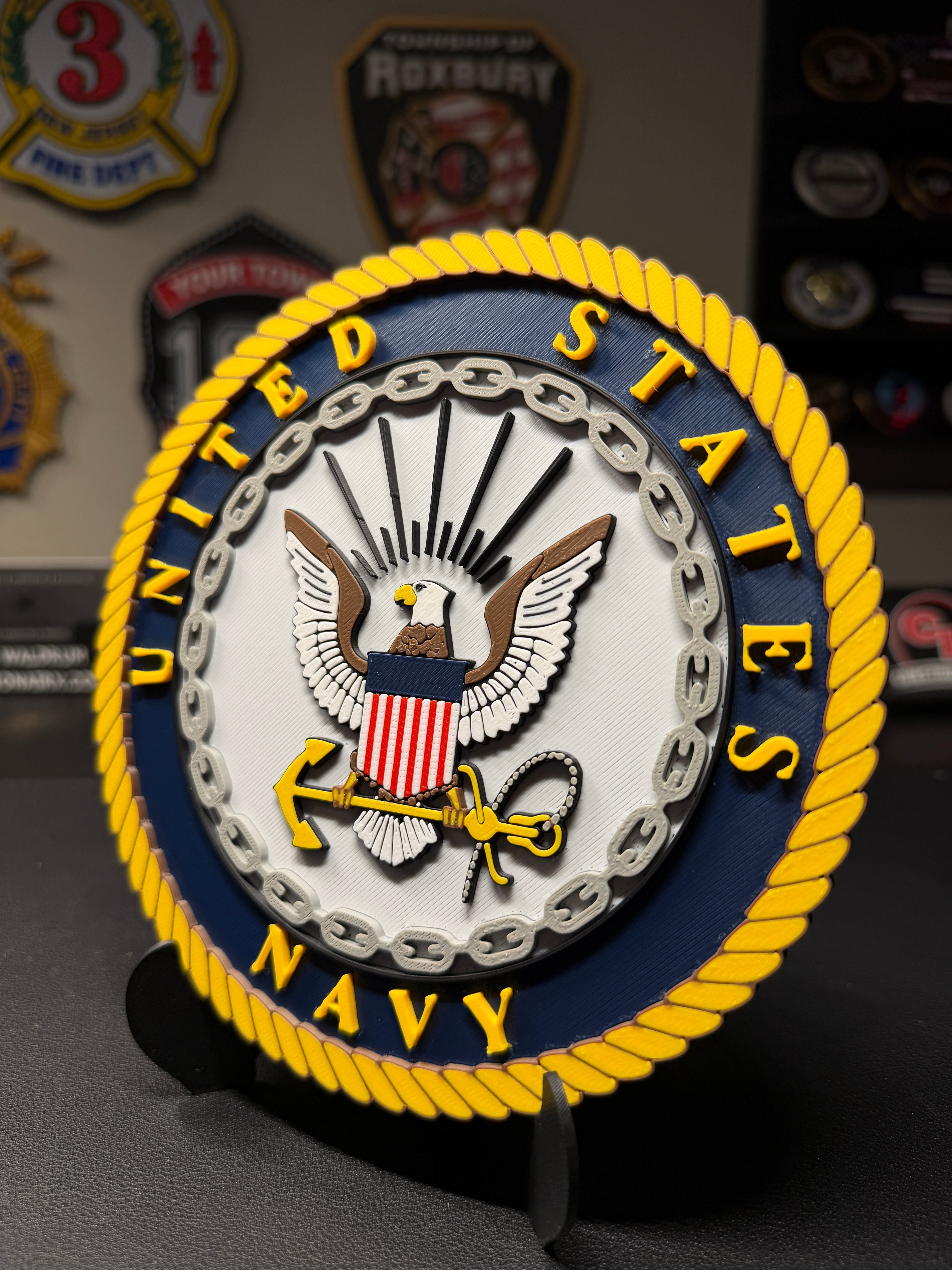 United States Navy 3D Plaque with Stand and Wall Mount Decorative Military Display