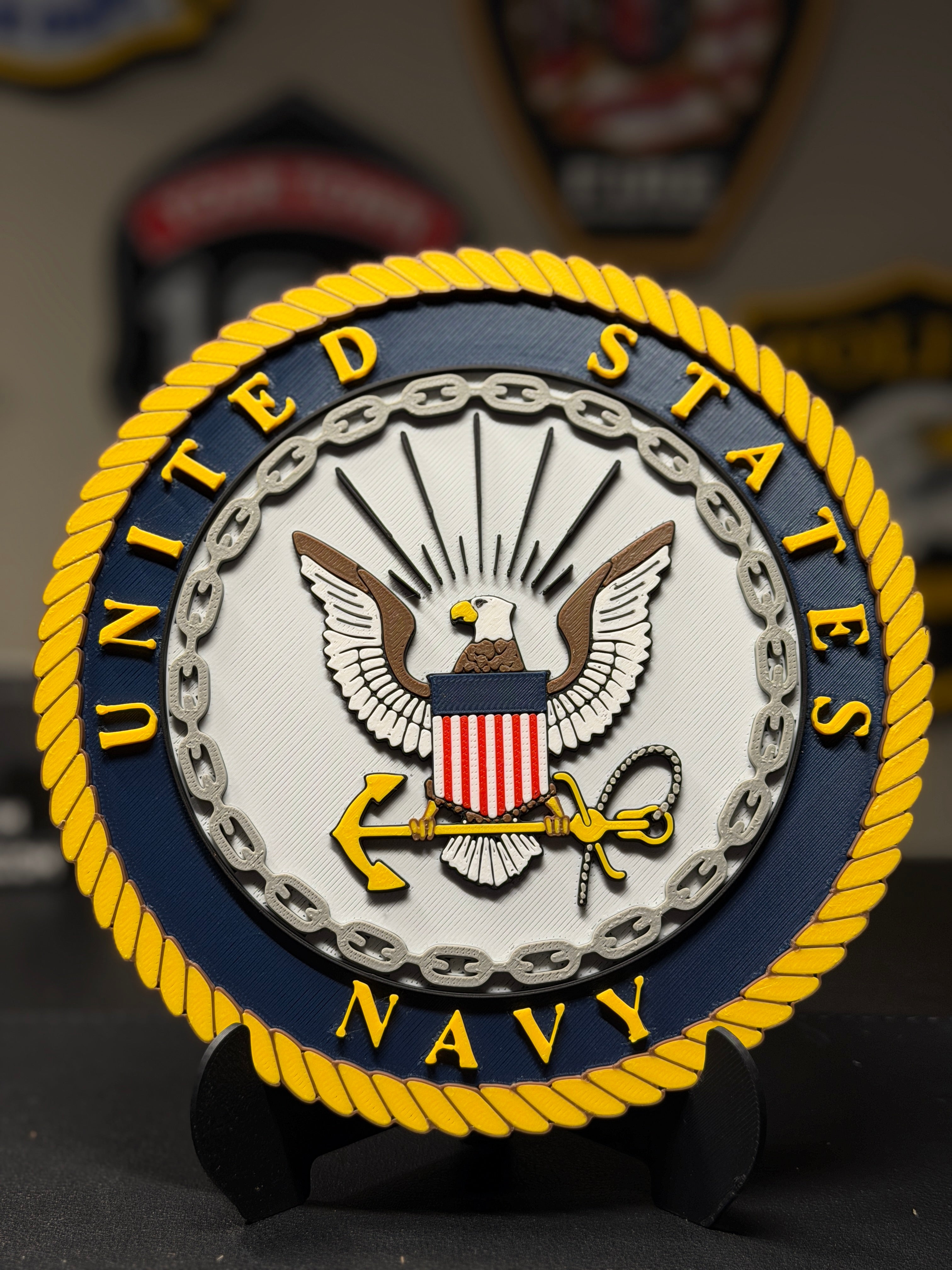 United States Navy 3D Plaque with Stand and Wall Mount Decorative Military Display
