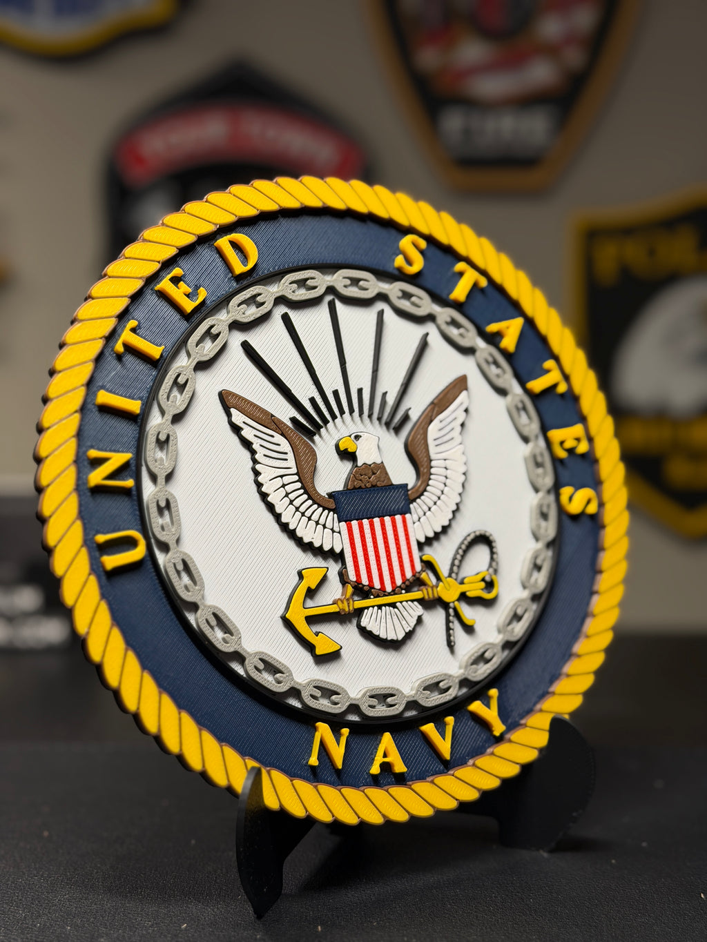 United States Navy 3D Plaque with Stand and Wall Mount Decorative Military Display